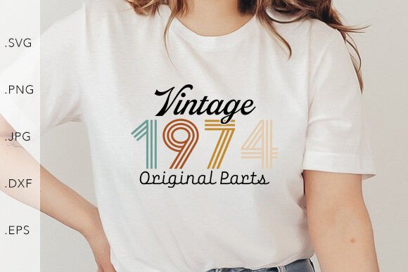 Download Vintage 1974 Original Parts SVG PNG - Premium Resources