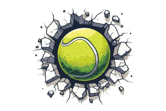 Download Tennis Ball Cracking on Wall Design - Wall design Collection