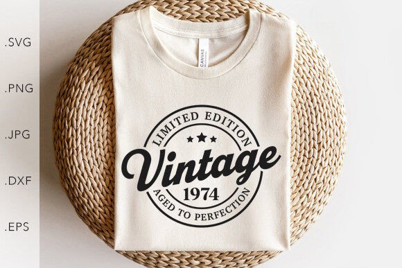 Download Vintage 1974 Aged to Perfection SVG PNG - Premium Resources