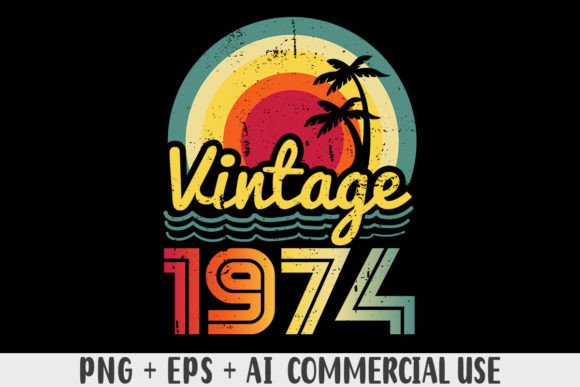 Download Vintage 1974 PNG Sublimation Design - 1974 Collection
